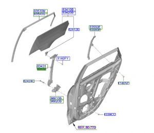 منظم رفع و تنزيل زجاج الباب الخلفي اليمين