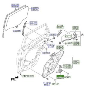 دينمو زجاج الباب الخلفي يسار