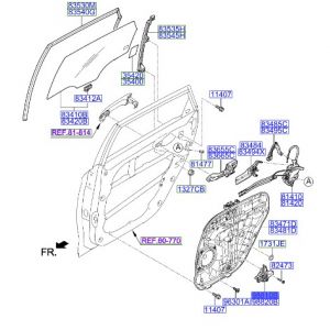 دينمو زجاج الباب الخلفي يسار