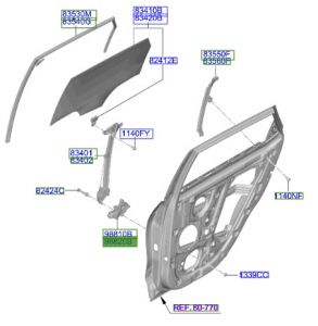 دينمو زجاج الباب الخلفي يمين