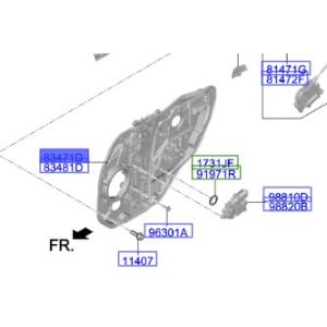 لوح الوحدة الداخلية للباب الخلفي يسار