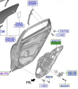 لوح الوحدة الداخلية للباب الخلفي يمين