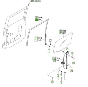 مجرى زجاج باب خلفي