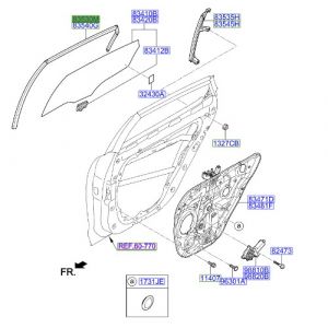 مجرى زجاج باب خلفي