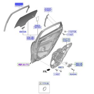 مجرى زجاج باب خلفي