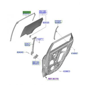 مجرى زجاج باب خلفي