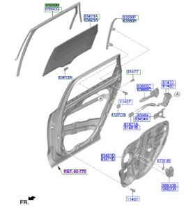 مجرى زجاج باب خلفي
