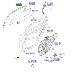 مجرى زجاج باب خلفي
