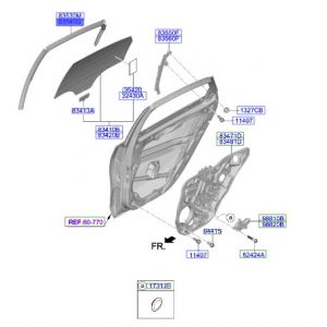 مجرى زجاج باب خلفي