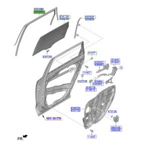 مجرى زجاج باب خلفي
