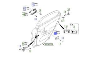 جرم مقبض باب داخلي خلفي يسار
