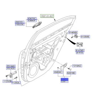 جرم مقبض باب داخلي خلفي يمين