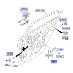 جرم مقبض باب داخلي خلفي يمين