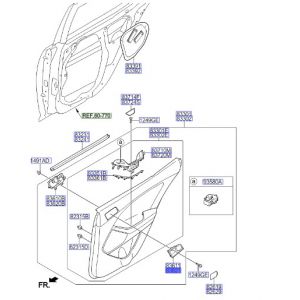 جرم مقبض باب داخلي خلفي يمين