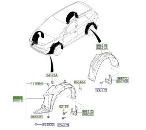 بطانة رفرف أمامي يسار