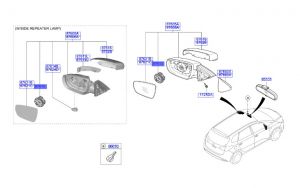 موتور تحريك زجاج المراية الجانبية اليسار