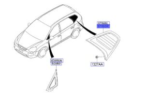 زجاج مثلث خلفي