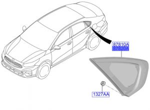 زجاج مثلث خلفي
