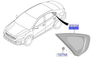 زجاج مثلث خلفي