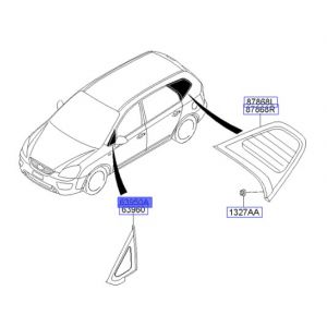 زجاج مثلث خلفي