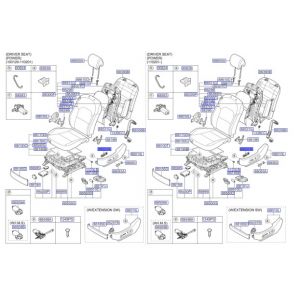 مفتاح تحكم الكرسي الأمامي يسار