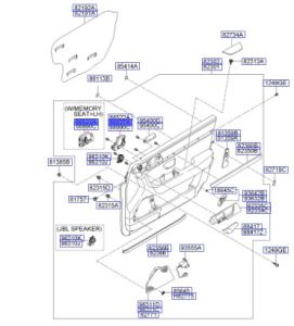 مفتاح تحكم الكرسي الأمامي يسار