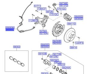حساس مانع الانغلاق الخلفي اليسار