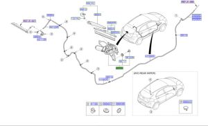 مثبت و موتور المساحات الخلفية