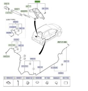 مثبت و موتور المساحات الخلفية