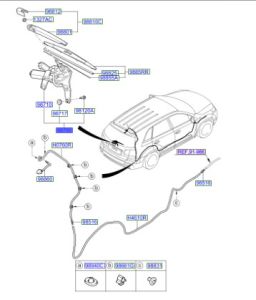 مثبت و موتور المساحات الخلفية
