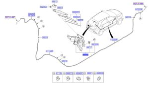 مثبت و موتور المساحات الخلفية
