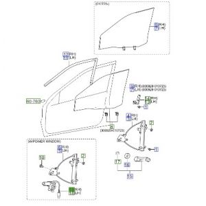 دينمو زجاج الباب الخلفي يمين