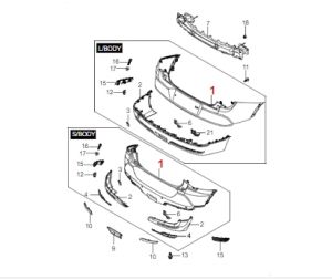 جلدة صدام خلفي سفلية يسار