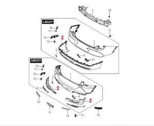 جلدة صدام خلفي سفلية يسار